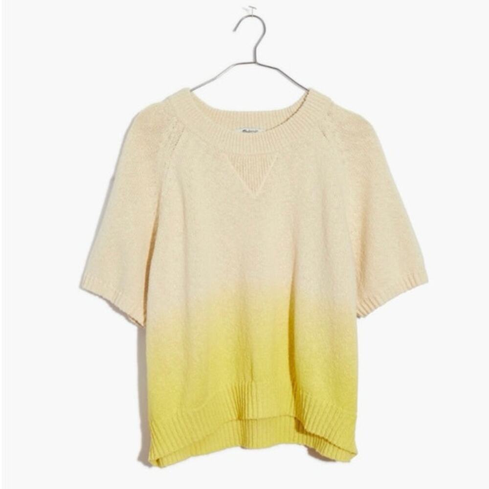 Madewell Dip-Dye Raglan Sweater Tee Pale Citron - Size S